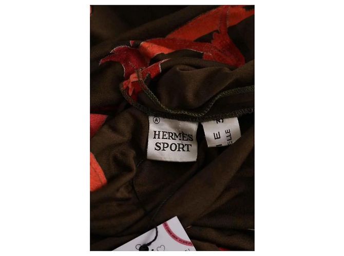 Hermès Seidenkleid Khaki - Ansicht 5
