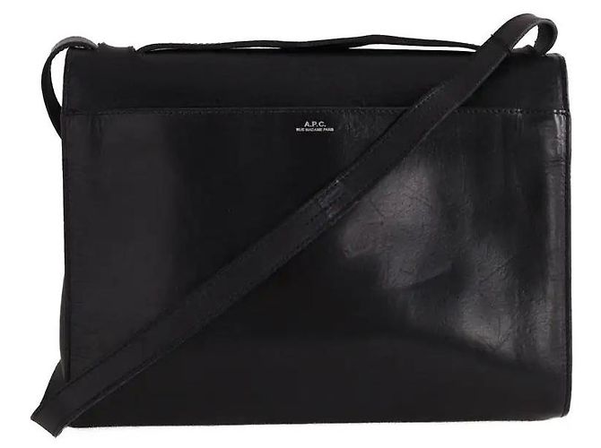 Borsa a tracolla in pelle nera Apc - vista 3