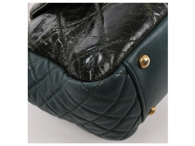 Borsa a tracolla Chanel Reissue Accordion in pelle matelassé mix Verde - vista 10