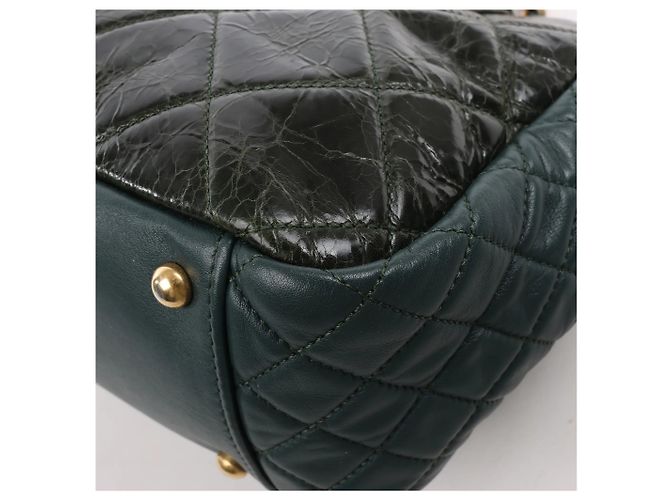 Borsa a tracolla Chanel Reissue Accordion in pelle matelassé mix Verde - vista 11