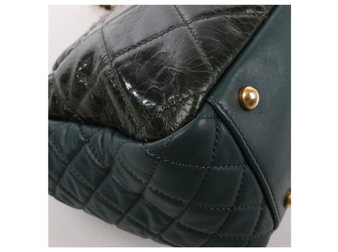 Borsa a tracolla Chanel Reissue Accordion in pelle matelassé mix Verde - vista 12