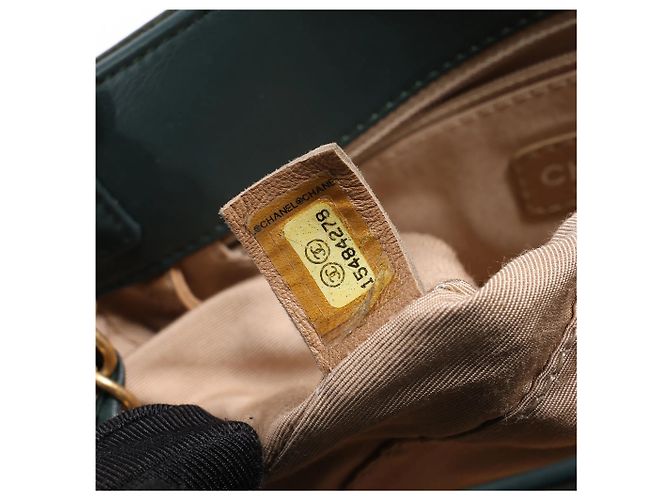 Borsa a tracolla Chanel Reissue Accordion in pelle matelassé mix Verde - vista 13