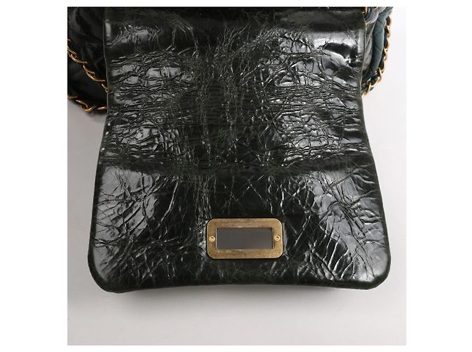 Borsa a tracolla Chanel Reissue Accordion in pelle matelassé mix Verde - vista 16