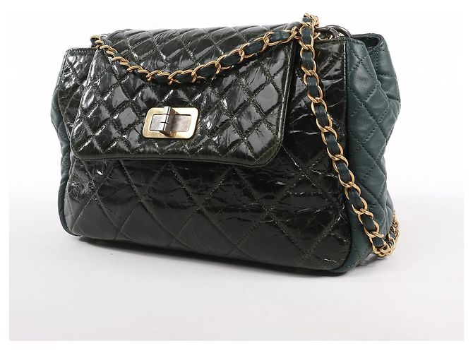 Borsa a tracolla Chanel Reissue Accordion in pelle matelassé mix Verde - vista 2
