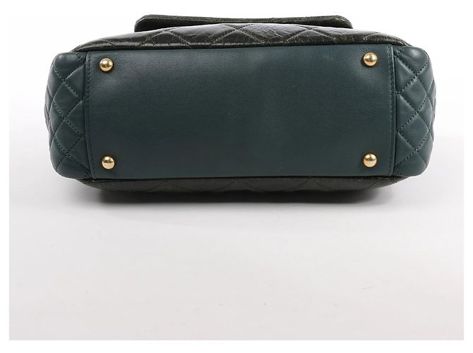 Borsa a tracolla Chanel Reissue Accordion in pelle matelassé mix Verde - vista 8