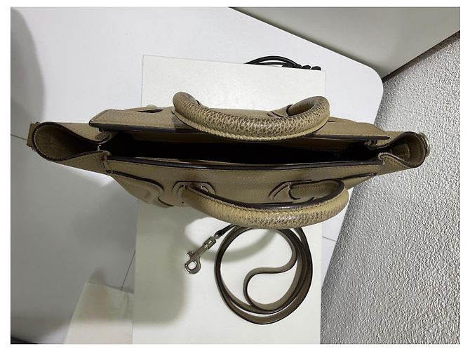 Borsa Céline Nano Luggage in pelle beige - vista 16