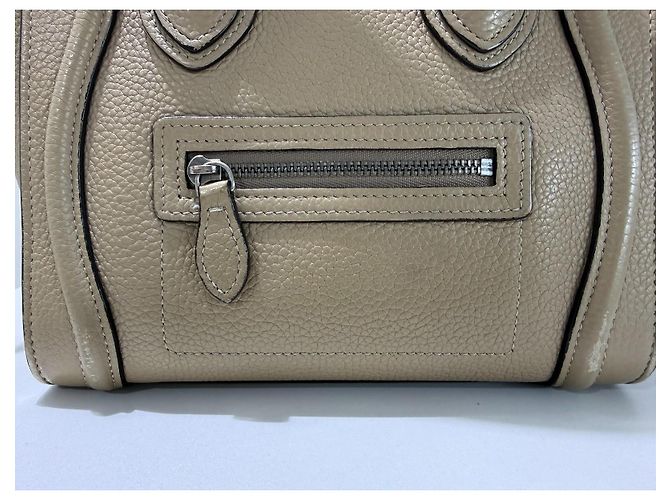 Borsa Céline Nano Luggage in pelle beige - vista 4