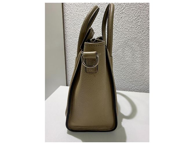 Borsa Céline Nano Luggage in pelle beige - vista 7