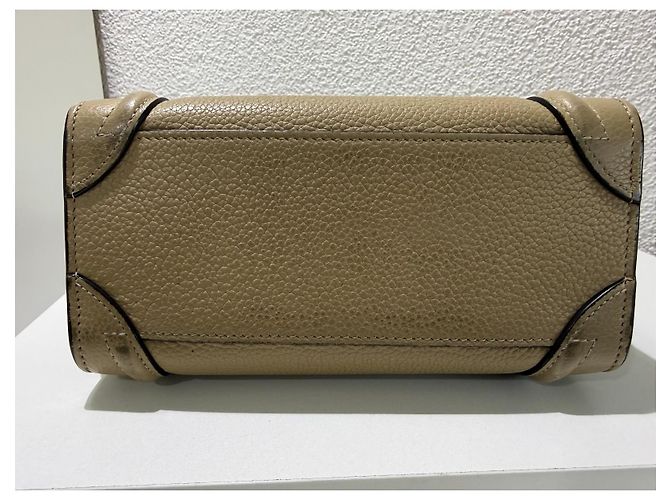 Borsa Céline Nano Luggage in pelle beige - vista 9