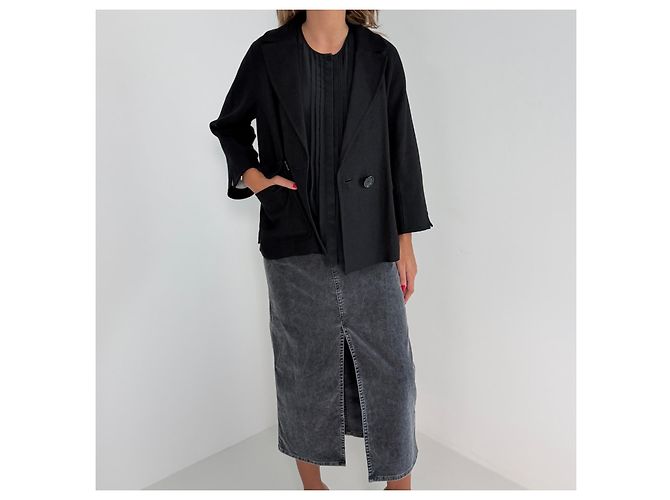 Autre Marque Blazer S Max Mara de mezcla de lino negro - vista 3
