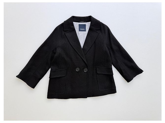 Autre Marque Blazer S Max Mara de mezcla de lino negro - vista 4