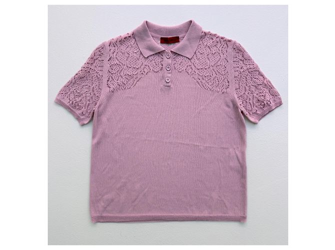 Max & Co Polo de punto rosa con encaje - vista 3