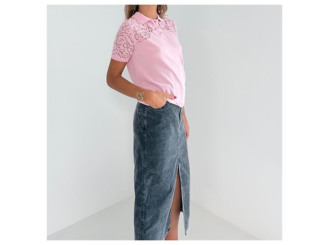 Max & Co Polo de punto rosa con encaje - vista 4