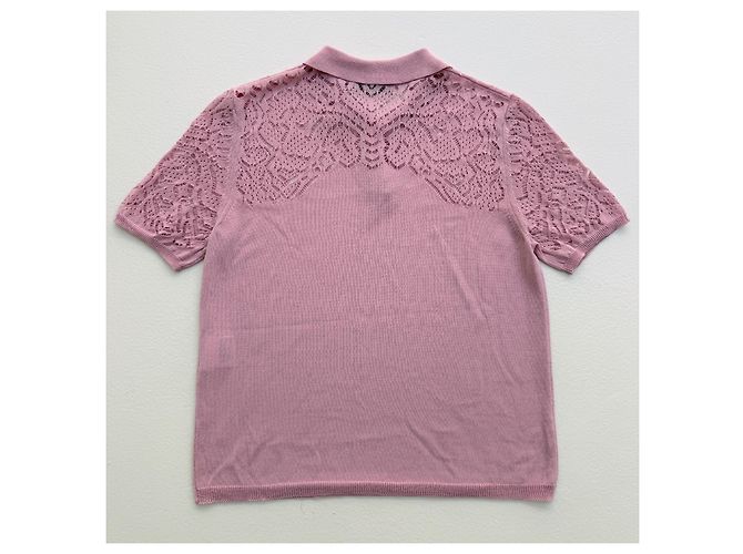 Max & Co Polo de punto rosa con encaje - vista 7