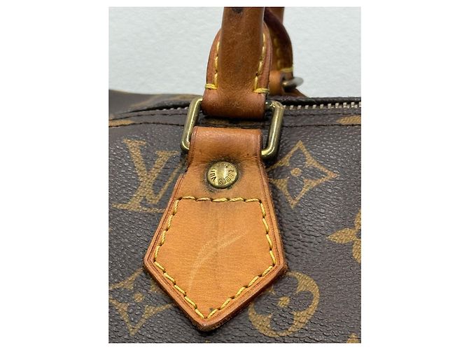 Louis Vuitton Speedy 40 Monogram in tela marrone - vista 3