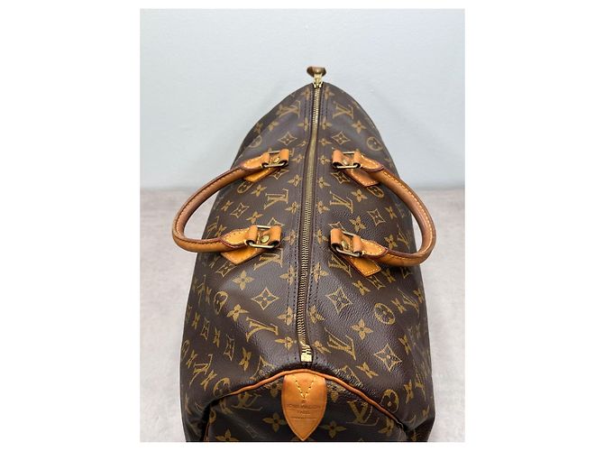 Louis Vuitton Speedy 40 Monogram in tela marrone - vista 4
