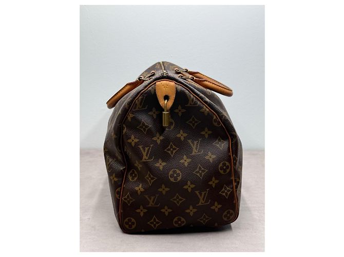 Louis Vuitton Speedy 40 Monogram in tela marrone - vista 9