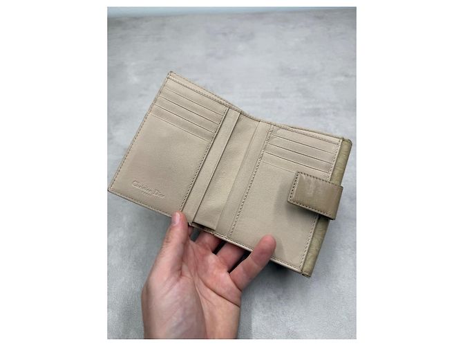 Cartera Christian Dior de lona Monogram y piel - Beige - vista 11