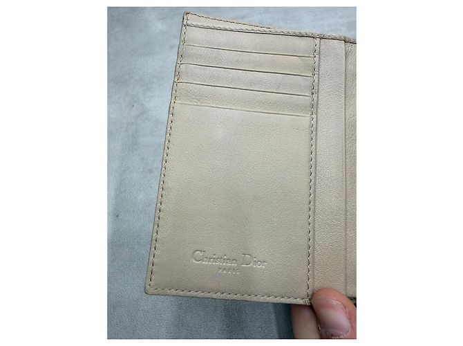 Cartera Christian Dior de lona Monogram y piel - Beige - vista 12