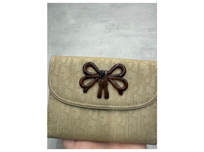 Cartera Christian Dior de lona Monogram y piel - Beige - vista 2