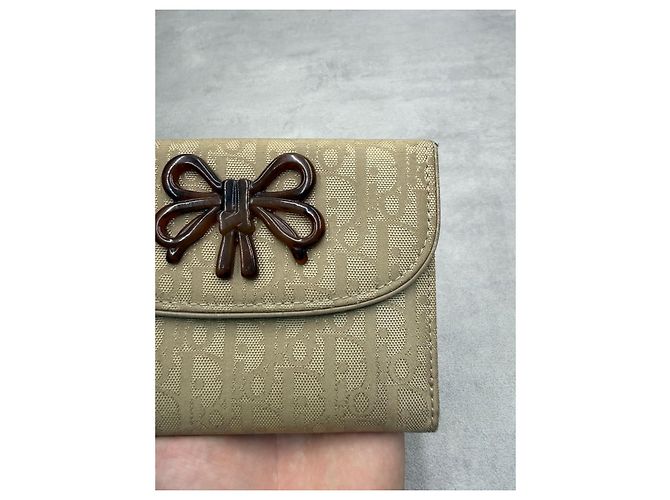 Cartera Christian Dior de lona Monogram y piel - Beige - vista 4