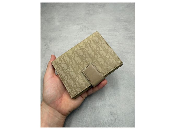 Cartera Christian Dior de lona Monogram y piel - Beige - vista 9