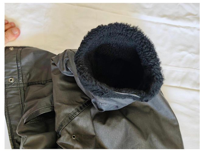 Giacca invernale in pelle nera Mac Douglas foderata in shearling - vista 13