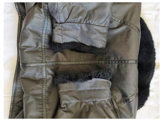Giacca invernale in pelle nera Mac Douglas foderata in shearling - vista 15