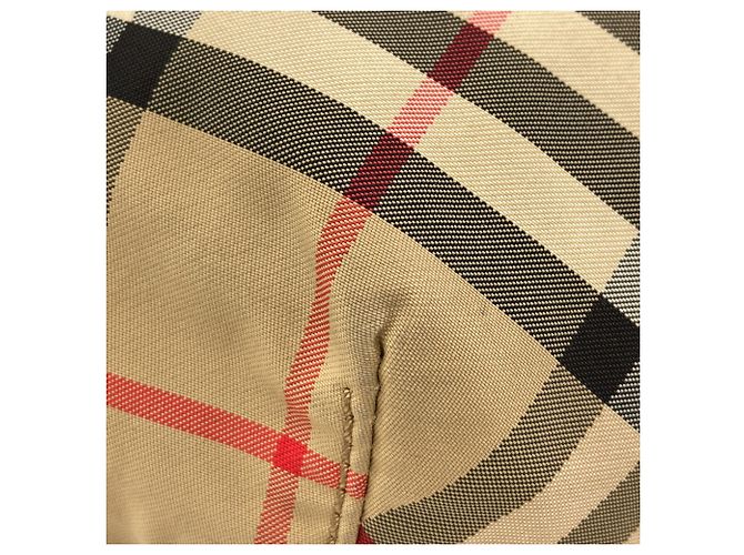 Borsa a tracolla Burberry Check in tela nylon beige - vista 14