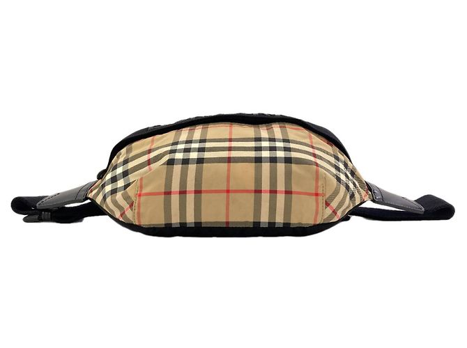 Borsa a tracolla Burberry Check in tela nylon beige - vista 4