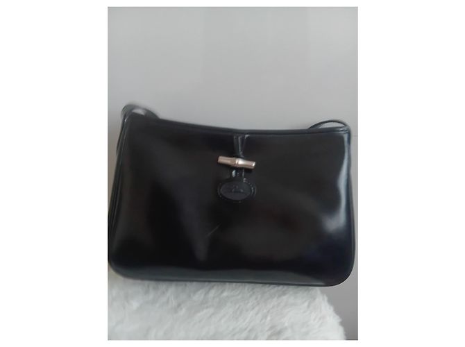 Longchamp Roseau borsa a tracolla pelle nera - vista 2