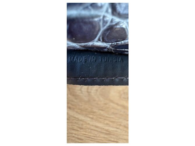 Roseau Longchamp Borsa Tote in Pelle Effetto Canna Croco - Blu - vista 15