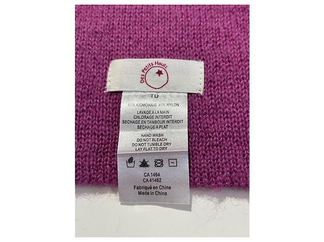 Des Petits Hauts sciarpa rosa in lana e nylon con stelle - vista 3