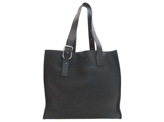 Borsa Tote Loewe Buckle in pelle di vitello nera - vista 2