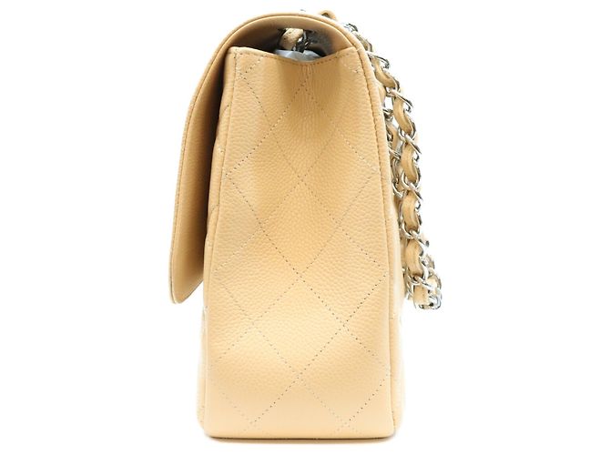 Borsa a Tracolla Chanel Beige Caviar Single Flap - vista 2