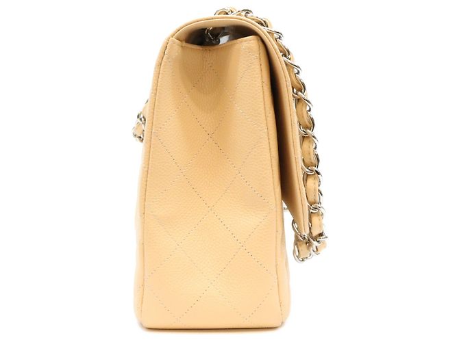 Borsa a Tracolla Chanel Beige Caviar Single Flap - vista 4