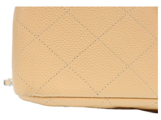 Borsa a Tracolla Chanel Beige Caviar Single Flap - vista 6