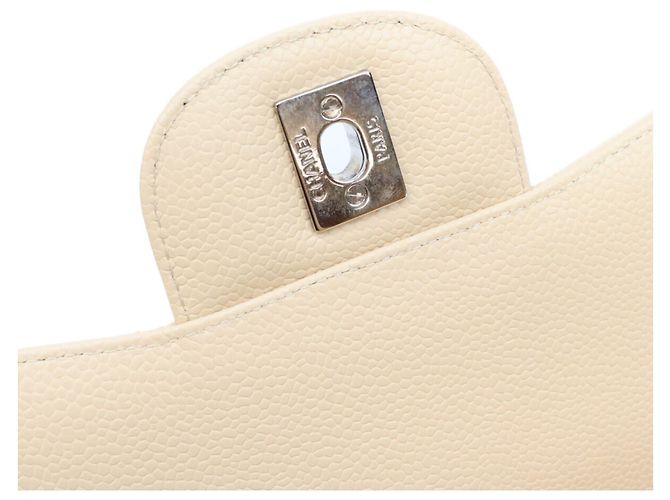 Borsa a Tracolla Chanel Beige Caviar Single Flap - vista 9
