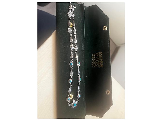 Autre Marque Collana Fatem El Ruby Oriental in argento, turchese e pietre di vetro - vista 2