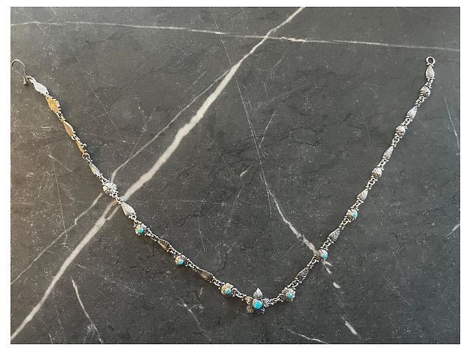 Autre Marque Collana Fatem El Ruby Oriental in argento, turchese e pietre di vetro - vista 4