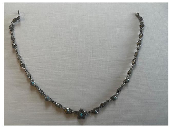 Autre Marque Collana Fatem El Ruby Oriental in argento, turchese e pietre di vetro - vista 6