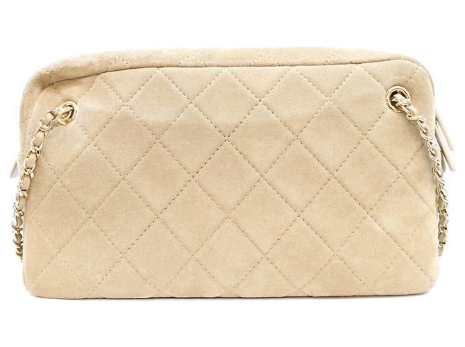 Borsa Camera Chanel AS6443 in camoscio beige scuro - vista 3