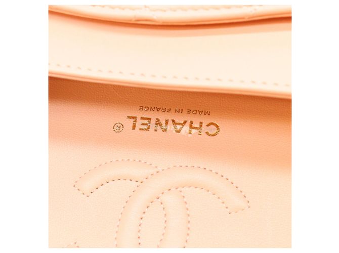 Borsa a tracolla Chanel AO1113 in pelle d'agnello matelassé rosa salmone - vista 10