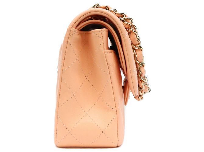 Borsa a tracolla Chanel AO1113 in pelle d'agnello matelassé rosa salmone - vista 4