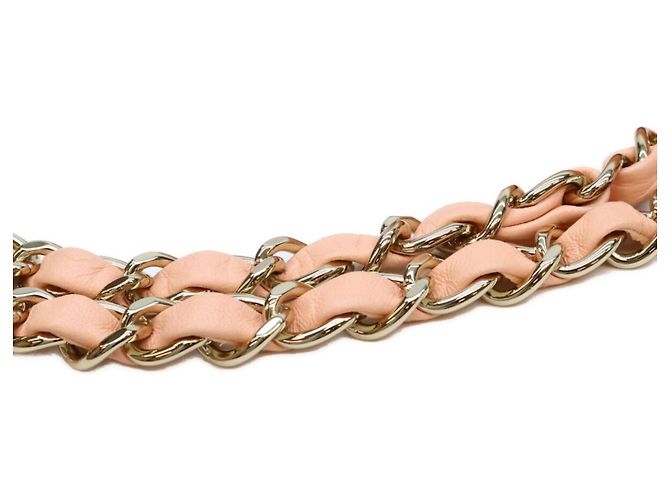 Borsa a tracolla Chanel AO1113 in pelle d'agnello matelassé rosa salmone - vista 8