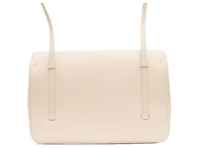 Borsa a tracolla Chanel Coco Small Flap in pelle caviar bianca stile preppy - vista 3