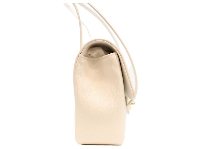 Borsa a tracolla Chanel Coco Small Flap in pelle caviar bianca stile preppy - vista 4