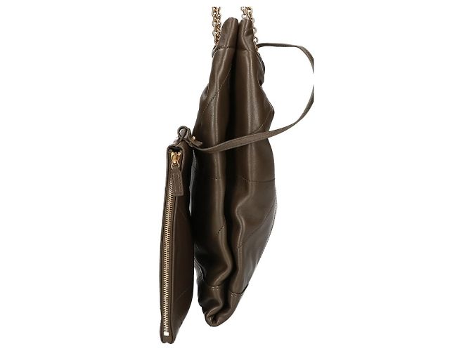 Bolsa de Ombro Yves Saint Laurent em Pele de Cordeiro Khaki - vista 2