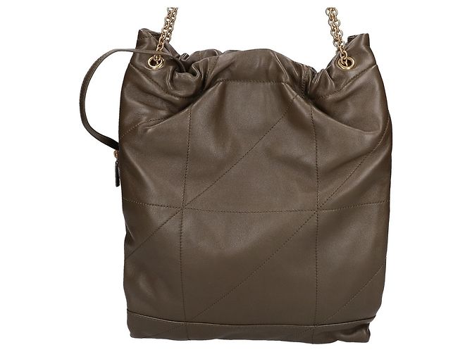 Bolsa de Ombro Yves Saint Laurent em Pele de Cordeiro Khaki - vista 3