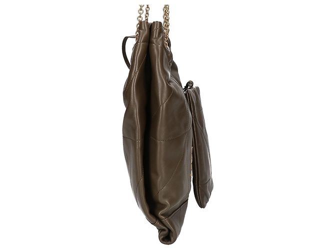 Bolsa de Ombro Yves Saint Laurent em Pele de Cordeiro Khaki - vista 4